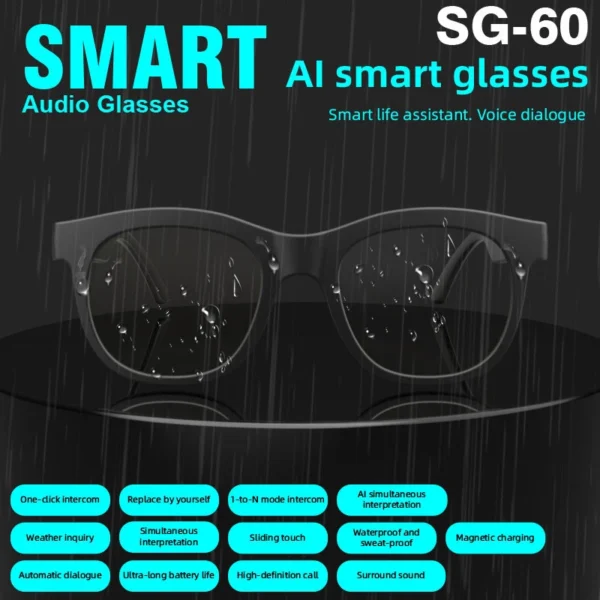 H0cdecc3153ed459c920a865e68907b97s.webp Ai Smart Audio Glasses Open Ear Bluetooth Earbuds Music Calling Touch Control Voice Assistant Translation Sports Sunglasses