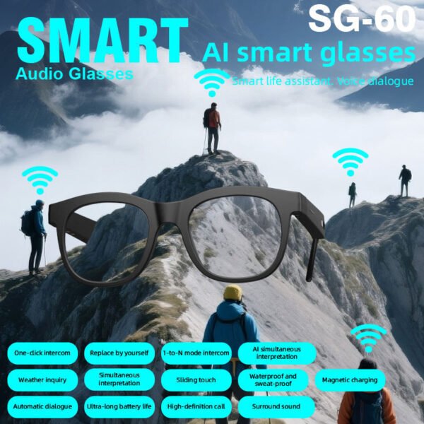 H1493703b3c2142479585c6e048191de9B-1.jpg_960x960q80-1.jpg Ai Smart Audio Glasses Open Ear Bluetooth Earbuds Music Calling Touch Control Voice Assistant Translation Sports Sunglasses
