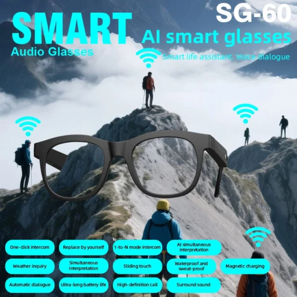 H1493703b3c2142479585c6e048191de9B.webp Ai Smart Audio Glasses Open Ear Bluetooth Earbuds Music Calling Touch Control Voice Assistant Translation Sports Sunglasses