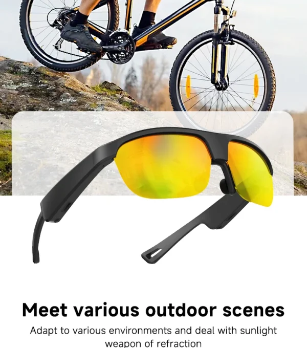 2025 Ai Smart Glasses Ip65 Waterproof Bluetooth Call Sunglasses With Voice Assistant Anti-uv Magnetic Charging Sport Eyewear