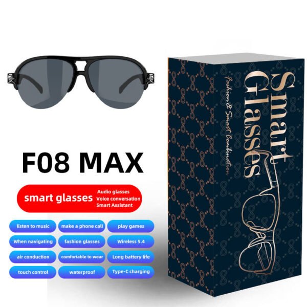 Touch Control Wireless Stereo Glasses Ipx4 Waterproof Long Standby Noise Reduction Hands-free Calling Audio Eyewear