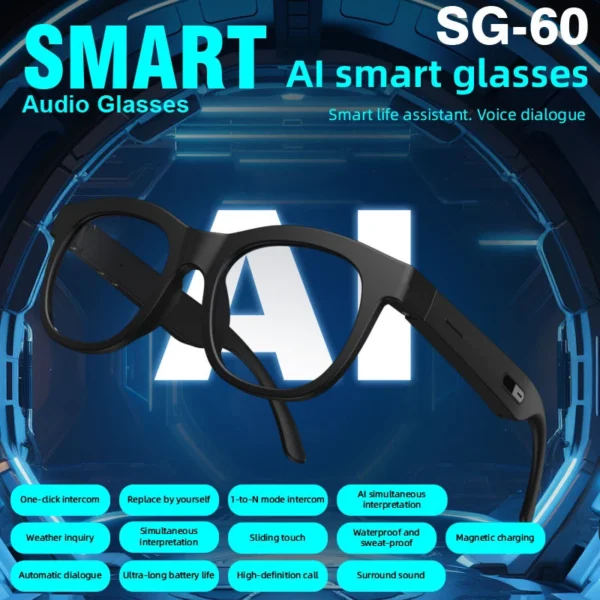 H54faa51bb6e840019def758de118b4d9U.webp Ai Smart Audio Glasses Open Ear Bluetooth Earbuds Music Calling Touch Control Voice Assistant Translation Sports Sunglasses