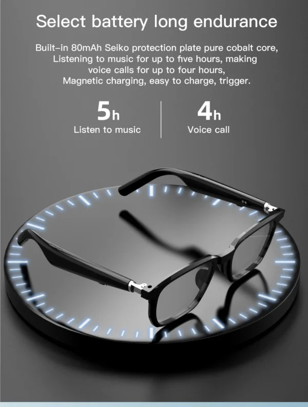 Smart Glasses Bluetooth Audio Optical Frame Eyeglasses Ai Sunglasses Open Earbuds Function Wearable Headset