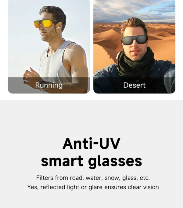 2025 Ai Smart Glasses Ip65 Waterproof Bluetooth Call Sunglasses With Voice Assistant Anti-uv Magnetic Charging Sport Eyewear