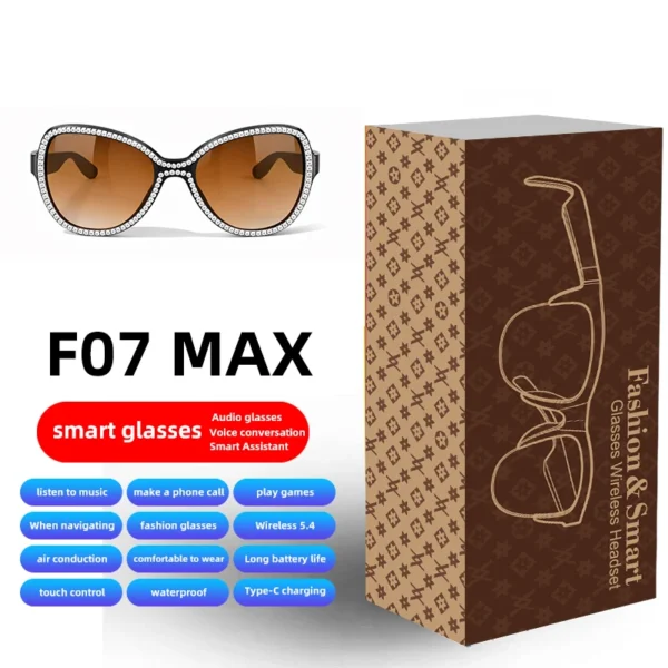 Hb68708cdcaa34c62a237269c773feb11G.webp Windproof Smart Glasses For Driving Navigation Ai Audio Open Ear Headphones Bluetooth Calling Uv Protection Women Sunglasses