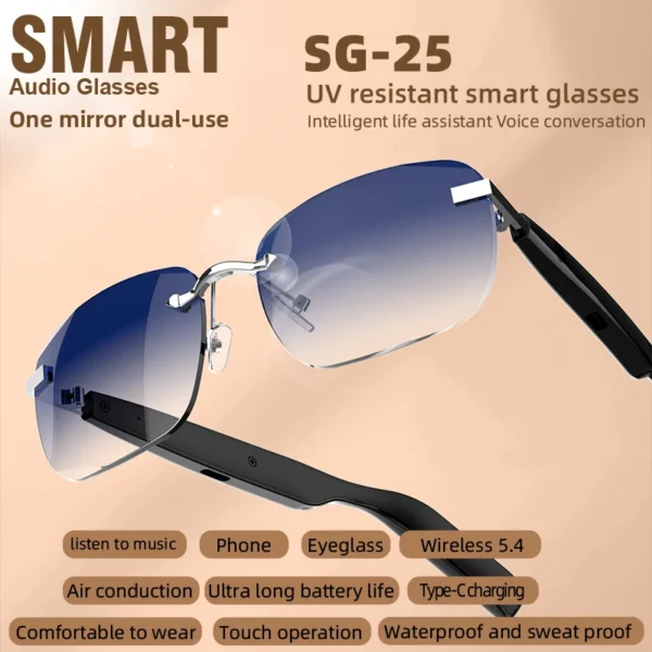 Hba1e5badc0e44b1cac76d61143d8fb252.webp Smart Glasses Wireless Open Ear Music Touch Control Ai Assistant Rechargeable Photo Remote Control Audio Eyewear