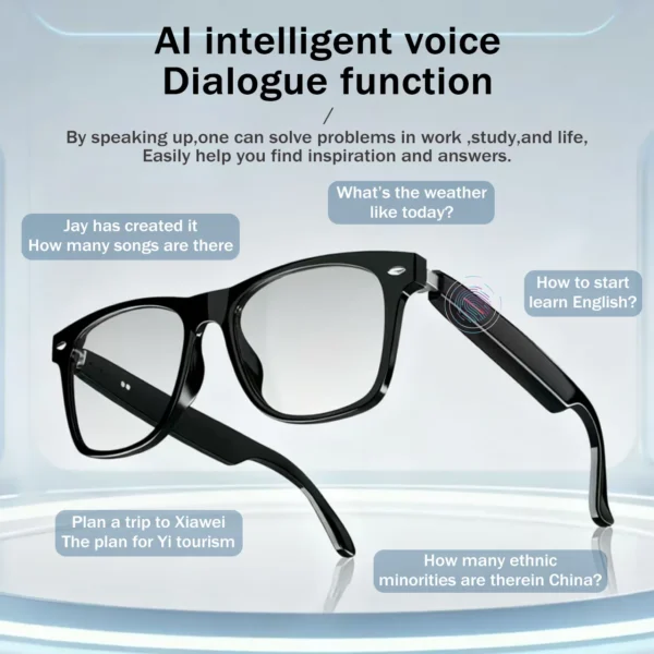 Hc90d6452486c46658c5d10283dcd5e575-1.webp Smart Bluetooth Sunglasses Audio Glasses Music Hands-free Calls Blue Light Filtering Lenses Ai Voice Control Eyewear