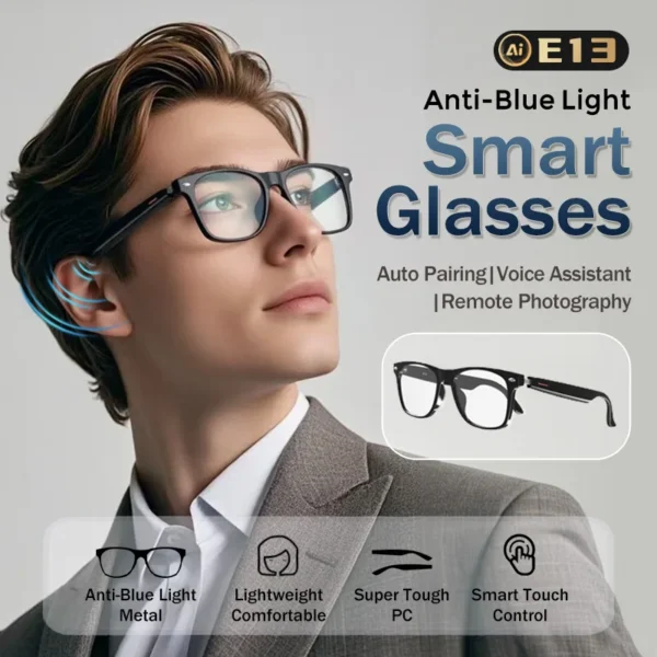 Hcd45f10f6e9948eea50cc58b038fadf3s-1.webp Smart Bluetooth Sunglasses Audio Glasses Music Hands-free Calls Blue Light Filtering Lenses Ai Voice Control Eyewear