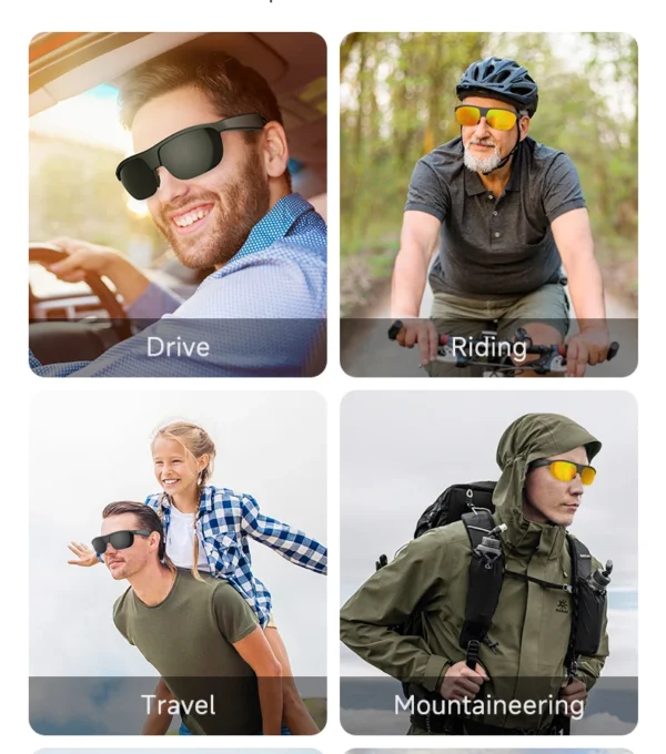 2025 Ai Smart Glasses Ip65 Waterproof Bluetooth Call Sunglasses With Voice Assistant Anti-uv Magnetic Charging Sport Eyewear